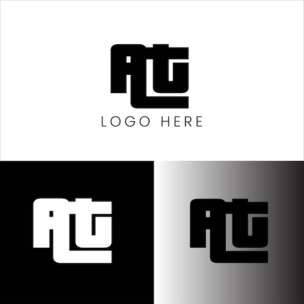 Vector at diseño de logotipo de letra inicial
