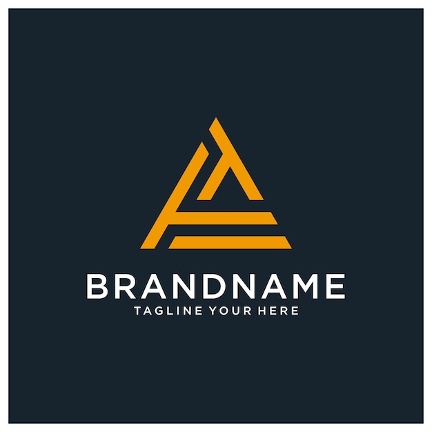AT Letter Creative Modern Trendy Typography y logotipo triangular