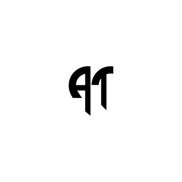 AT monograma logotipo diseño carta texto nombre símbolo monocromo logotipo alfabeto carácter simple logotipo