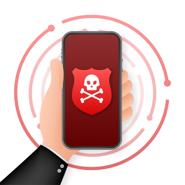Ataque cibernetico. Phishing de datos con anzuelo de pesca, portátil, seguridad en Internet. Ilustración de stock vectorial.