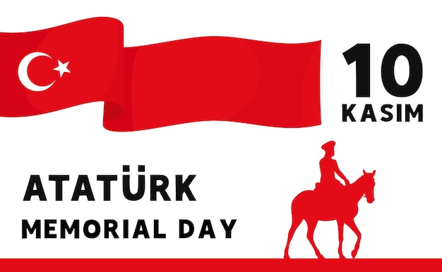 Atatrk memorial day 10 kasim banner ilustración vectorial