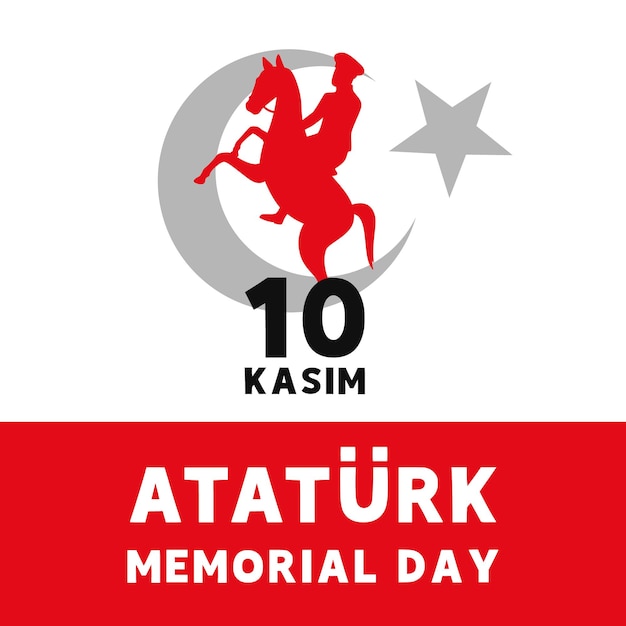 Atatrk memorial day 10 kasim banner ilustración vectorial