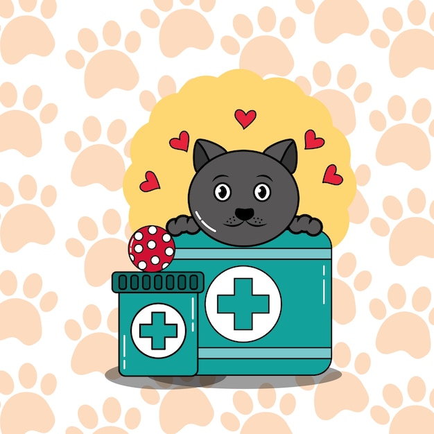 Atención médica veterinaria para el cuidado del gato mascota