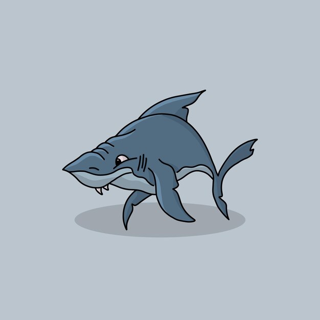 El aterrador tiburón de dibujos animados
