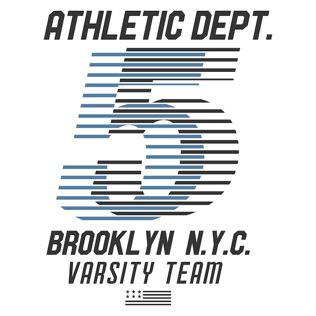 Vector athletic dept brooklyn nyc varsity team diseño de camiseta