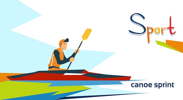 Vector atleta discapacitado canoa sprint sport competition