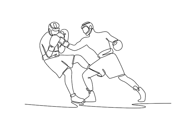 atleta musculoso golpeando a su oponente con un uppercut