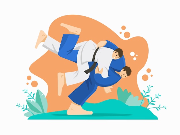 Atletas de jiu jitsu luchando