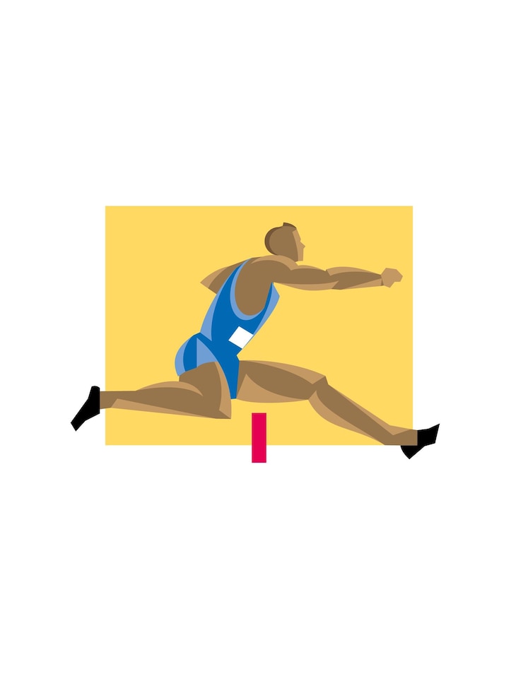 Vector atletismo sin obstáculos aislado sobre fondo blanco ilustración vectorial en estilo plano