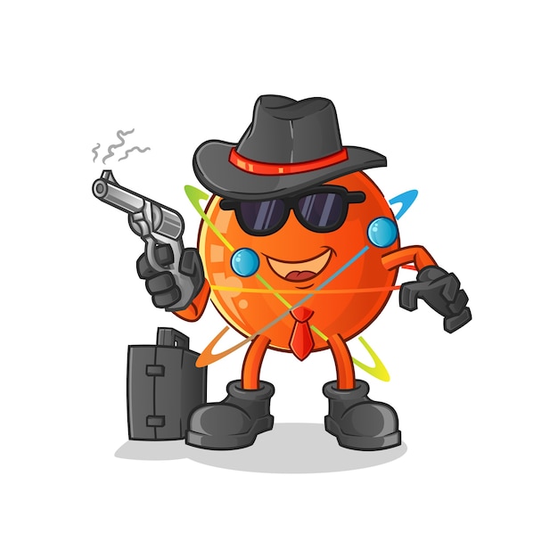 Atom mafia con carácter de pistola.
