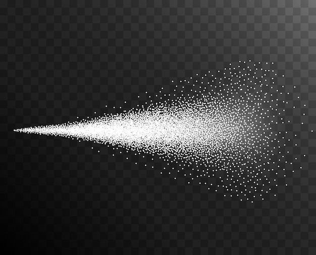 Vector atomizador de niebla en aerosol. salpicaduras de aire de efecto polvo cosmético vector aislado. ilustración de textura de aerosol.