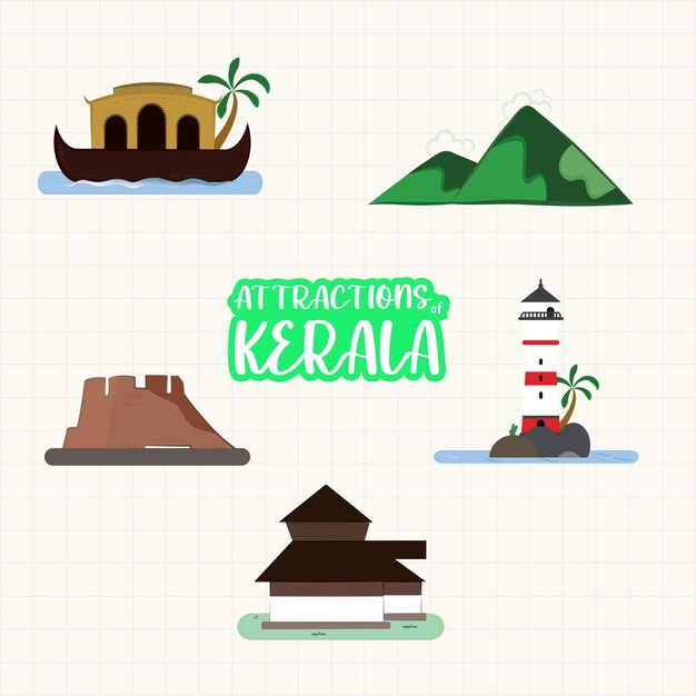 Vector atracciones de kerala