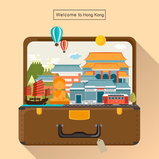 Atracciones de viaje creativas de Hong Kong en el equipaje