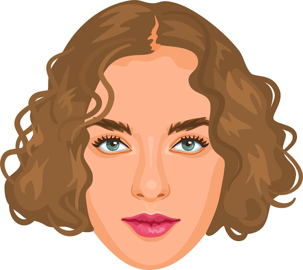 Vector atractiva mujer milenaria con cabello rubio y rizado retrato detallado de una mujer hermosa avatar