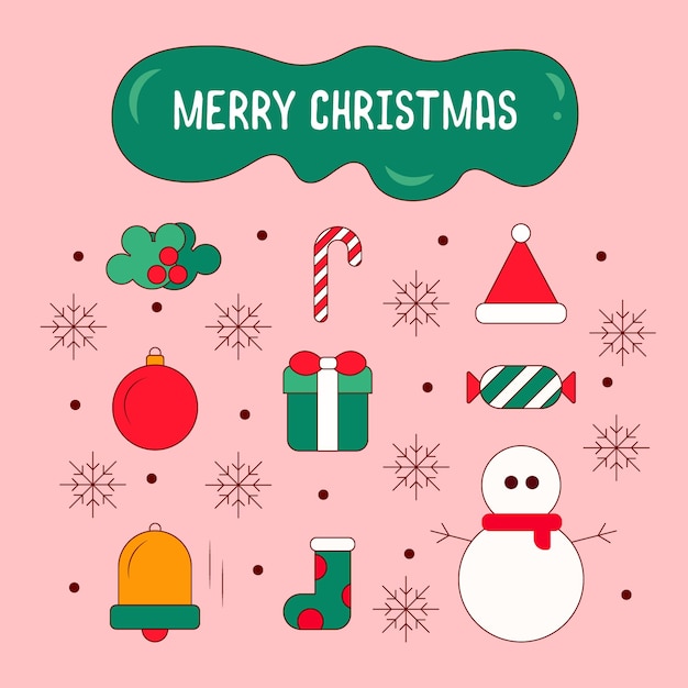 Las atractivas y frescas ilustraciones de decoración navideña son excelentes para decorar pancartas de eventos navideños