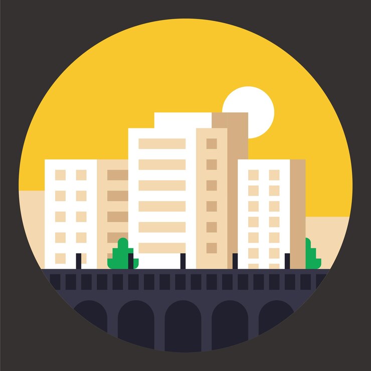 Atractivas ilustraciones urbanas que presentan encantadores paisajes urbanos con edificios de gran altura.