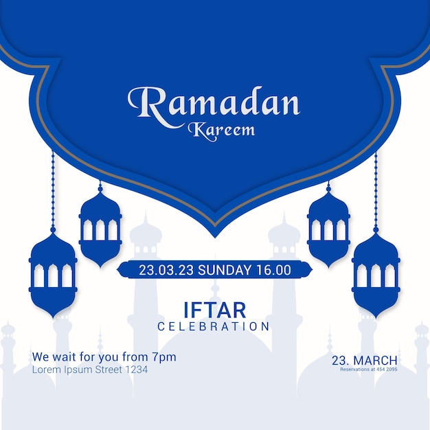 Atractivo diseño de plantilla de festival de celebración de ramadán