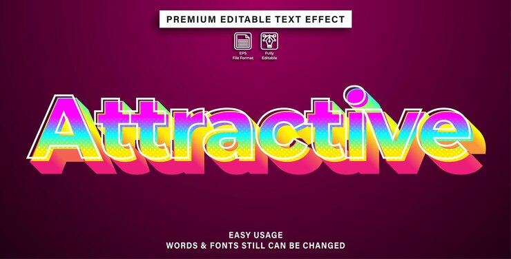 Vector atractivo efecto de texto editable efecto de fuente de estilo gráfico de texto