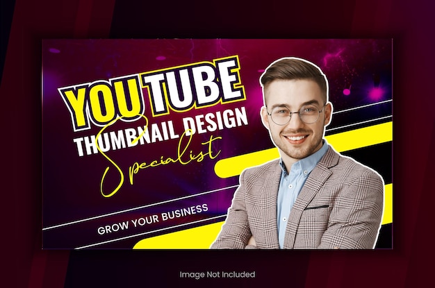 Atractivo increíble fácil profesional de negocios YouTube o editable diseño de miniaturas de video creativo