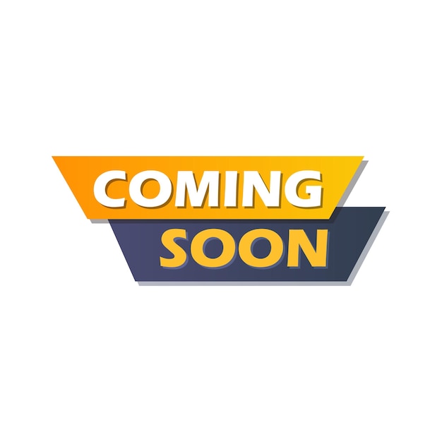 Atrevida y vibrante etiqueta Coming Soon en llamativo amarillo y negro con un elegante efecto de sombra