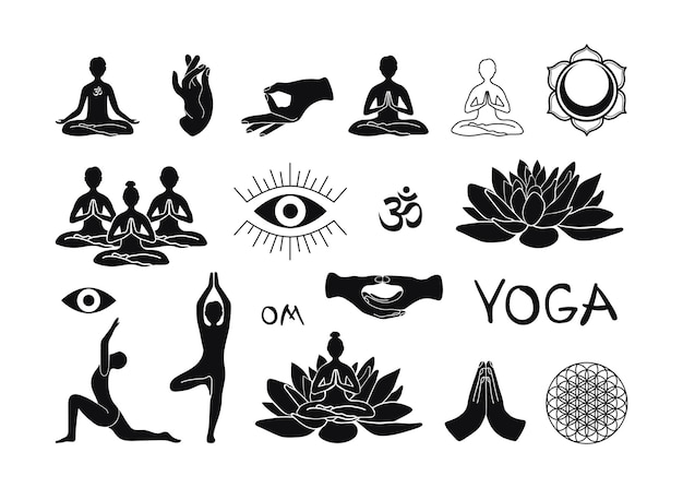 Atributos simbólicos del yoga Conjunto monocromático