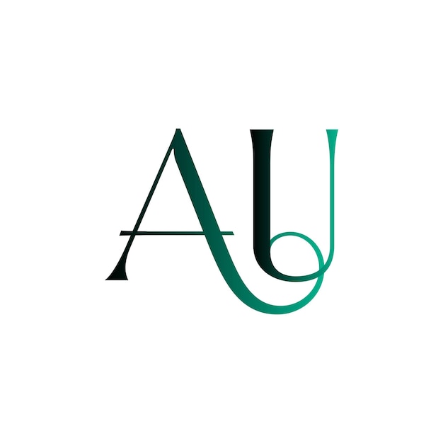 AU inicial creativo moderno minimalista atemporal espacio negativo monograma diseño de logotipo de negocio