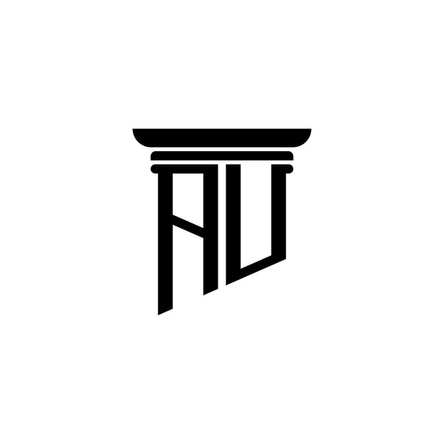 AU monograma logotipo diseño carta texto nombre símbolo monocromo logotipo alfabeto carácter simple logotipo