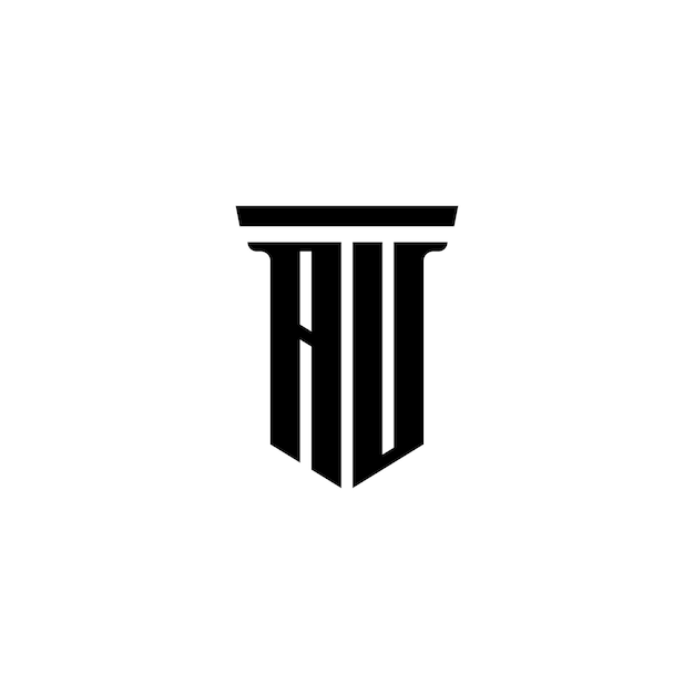 AU monograma logotipo diseño carta texto nombre símbolo monocromo logotipo alfabeto carácter simple logotipo