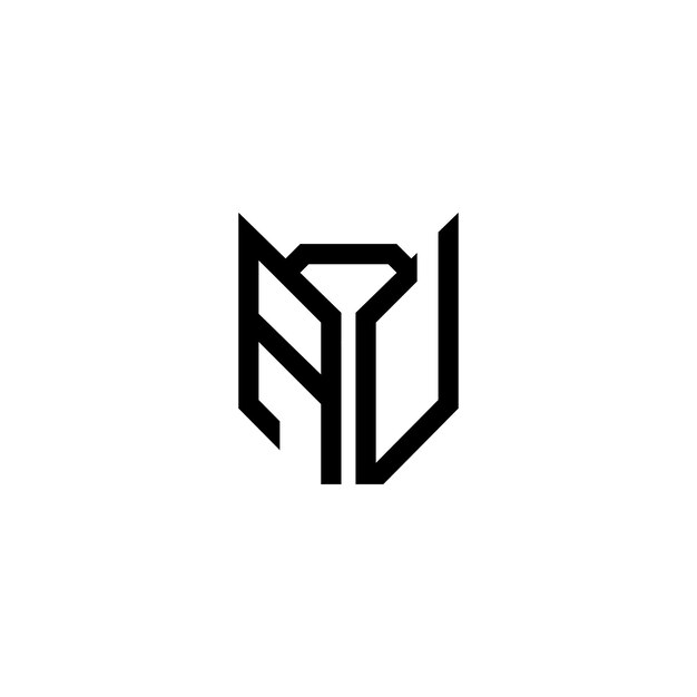 AU monograma logotipo diseño carta texto nombre símbolo monocromo logotipo alfabeto carácter simple logotipo