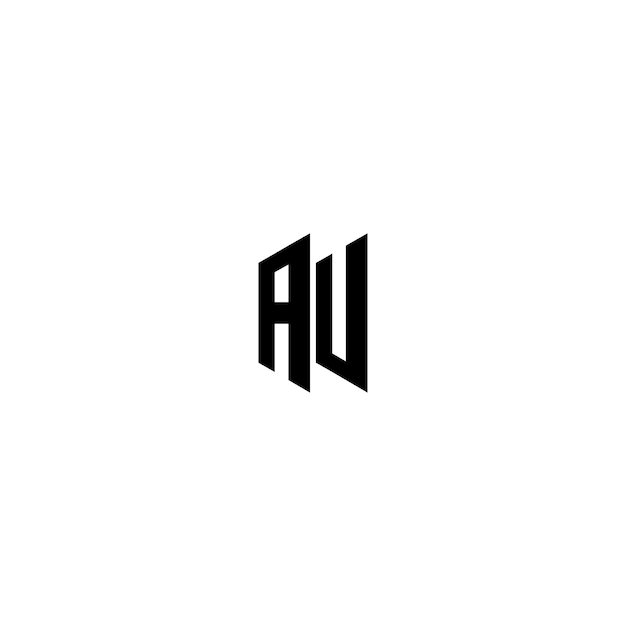 AU monograma logotipo diseño carta texto nombre símbolo monocromo logotipo alfabeto carácter simple logotipo