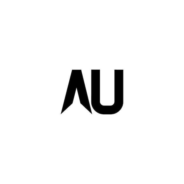 AU monograma logotipo diseño carta texto nombre símbolo monocromo logotipo alfabeto carácter simple logotipo