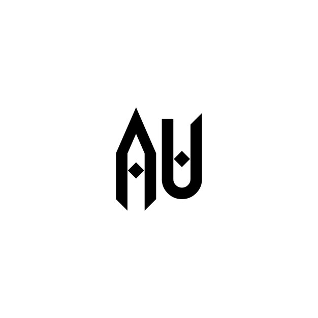 AU monograma logotipo diseño carta texto nombre símbolo monocromo logotipo alfabeto carácter simple logotipo