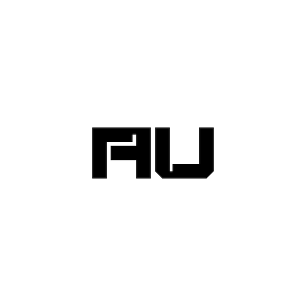 AU monograma logotipo diseño carta texto nombre símbolo monocromo logotipo alfabeto carácter simple logotipo