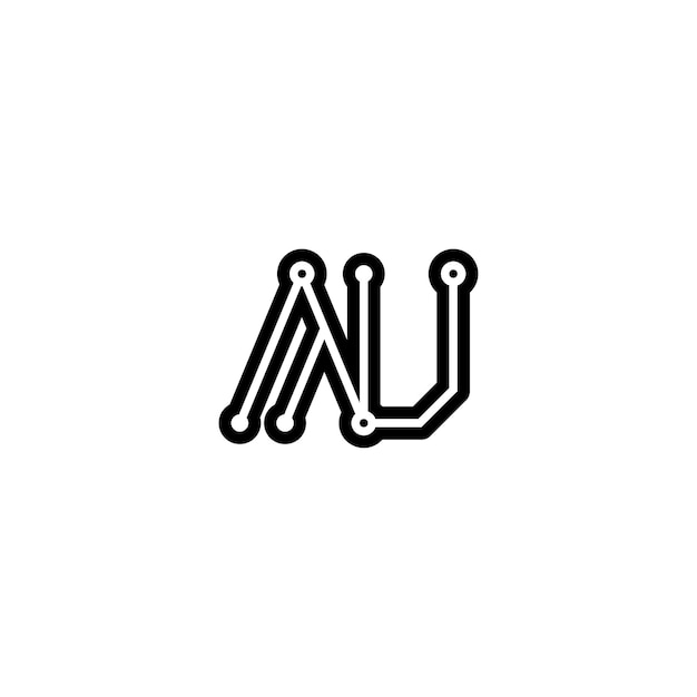 AU monograma logotipo diseño carta texto nombre símbolo monocromo logotipo alfabeto carácter simple logotipo