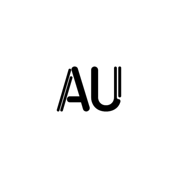 AU monograma logotipo diseño carta texto nombre símbolo monocromo logotipo alfabeto carácter simple logotipo