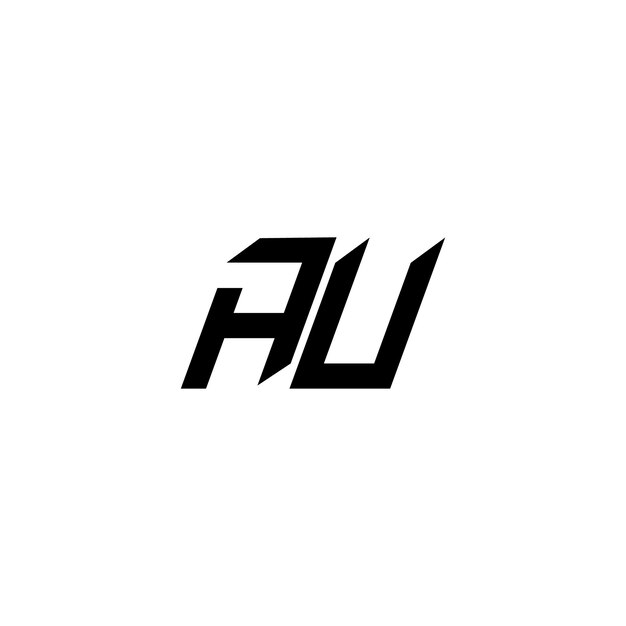 AU monograma logotipo diseño carta texto nombre símbolo monocromo logotipo alfabeto carácter simple logotipo