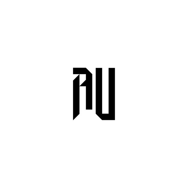 AU monograma logotipo diseño carta texto nombre símbolo monocromo logotipo alfabeto carácter simple logotipo