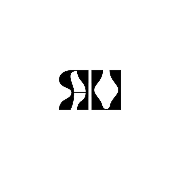 AU monograma logotipo diseño carta texto nombre símbolo monocromo logotipo alfabeto carácter simple logotipo