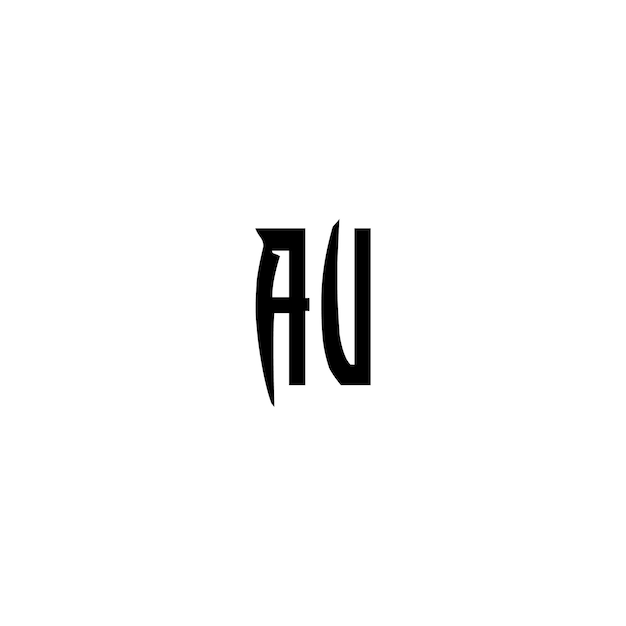 AU monograma logotipo diseño carta texto nombre símbolo monocromo logotipo alfabeto carácter simple logotipo