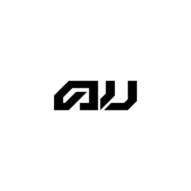 AU monograma logotipo diseño carta texto nombre símbolo monocromo logotipo alfabeto carácter simple logotipo