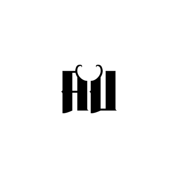 AU monograma logotipo diseño carta texto nombre símbolo monocromo logotipo alfabeto carácter simple logotipo