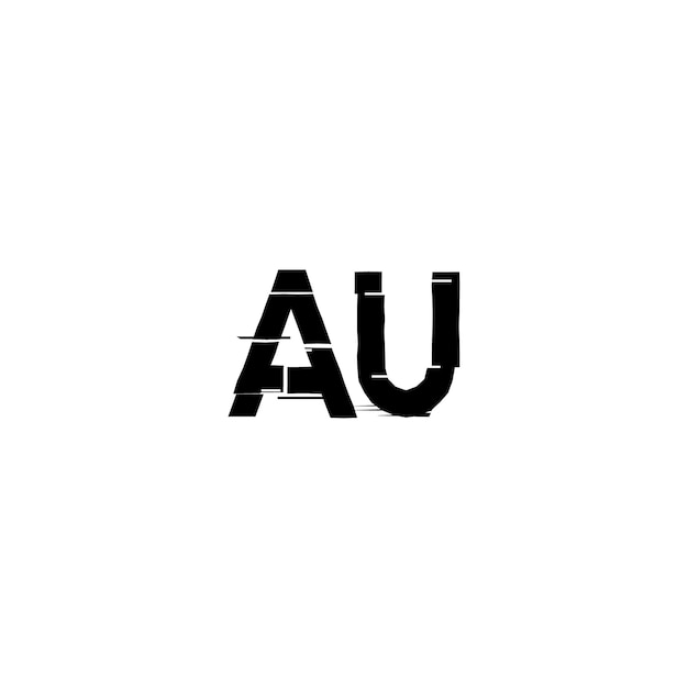 AU monograma logotipo diseño carta texto nombre símbolo monocromo logotipo alfabeto carácter simple logotipo