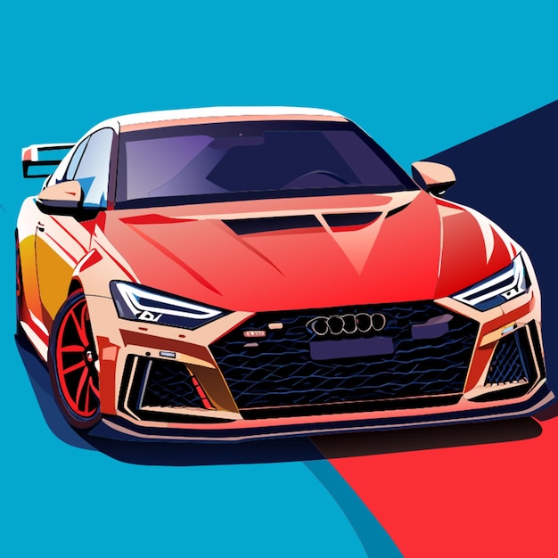 Vector audi rs 5 coupé competición 4k ilustración vectorial de alta calidad