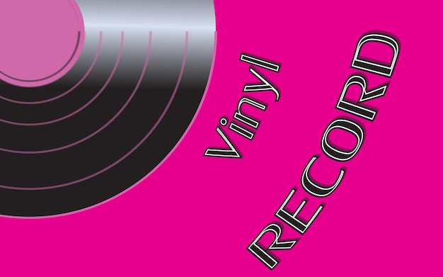 Vector el audio musical es un viejo disco de vinilo antiguo retro hipster y un disco de vinilo de inscripción