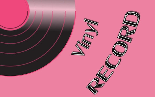 Vector el audio musical es un viejo disco de vinilo antiguo retro hipster y un disco de vinilo de inscripción