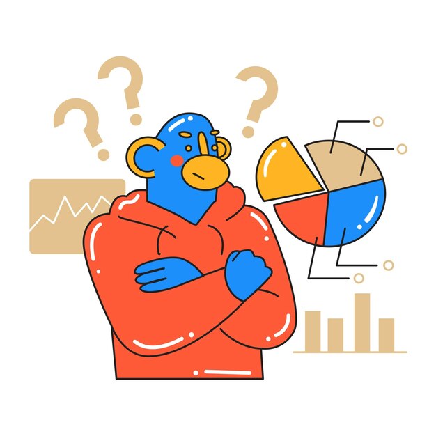 Auditoría de análisis de datos de tendencias comerciales y mercados Búsqueda de inicio de inversiones para nuevas ideas comerciales exitosas Estilo de dibujos animados en ilustración vectorial Objeto aislado