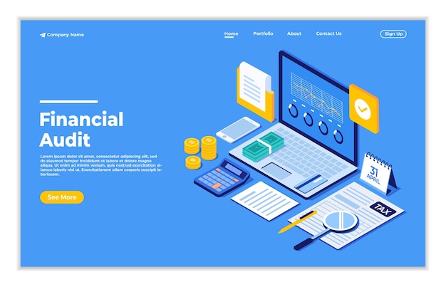 Auditoría financiera en línea con documentos para el cálculo y presentación de impuestos.