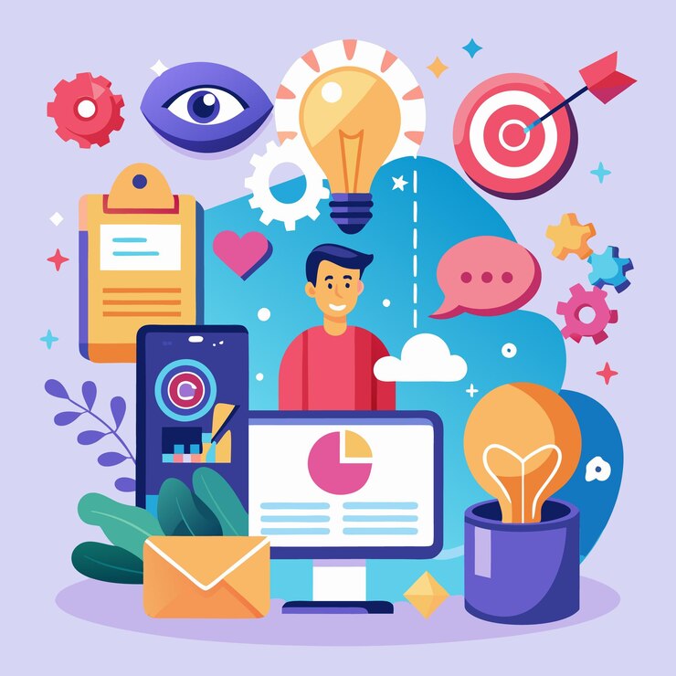 Vector aumentar el crecimiento de su negocio en línea estrategias creativas de marketing digital para el éxito
