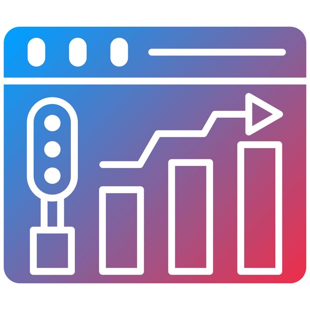 Aumentar la imagen vectorial del icono de tráfico Se puede utilizar para el alojamiento web