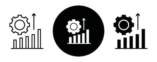 Aumentar la productividad Colección de iconos de esquema o conjunto Aumentar La productividad Arte de líneas vectoriales delgadas